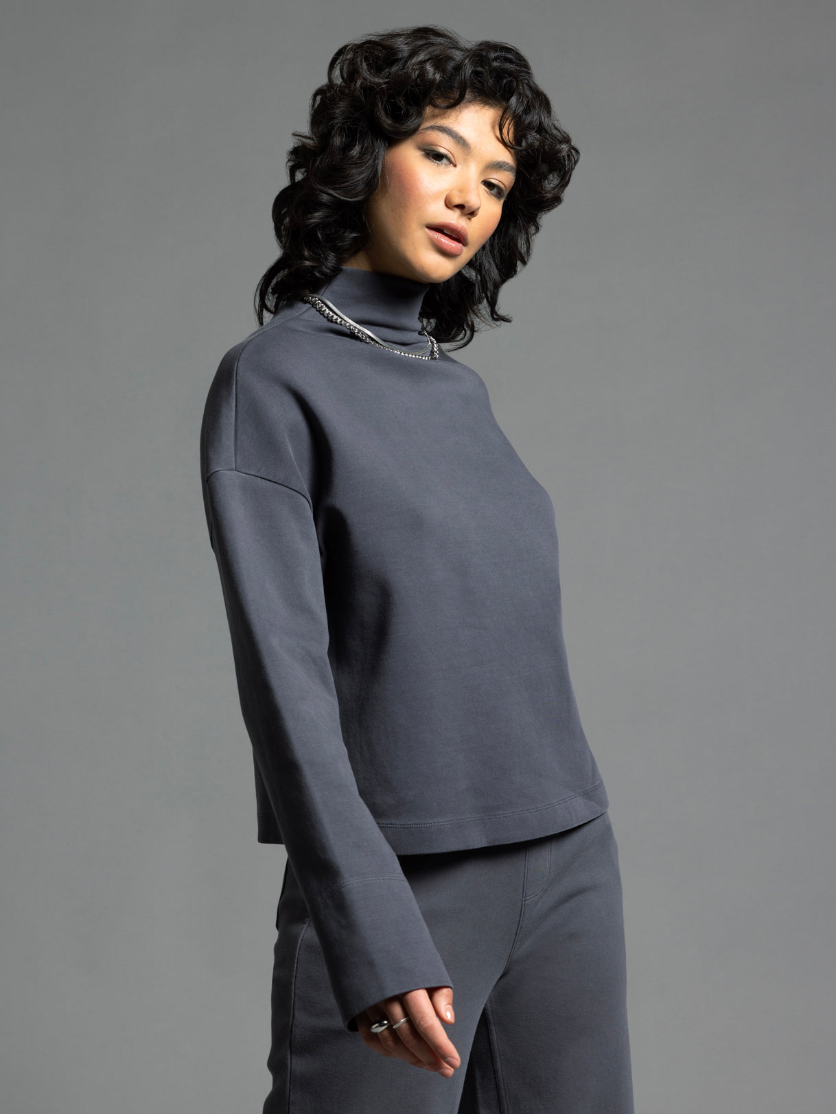 GENEVIEVE MOCK NECK TOP